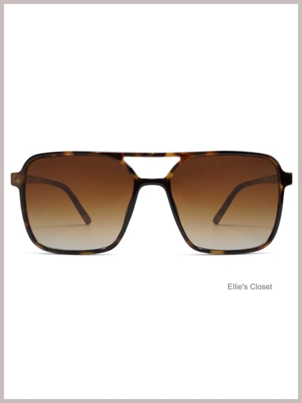 Trendy Vintage Aviator Square Sunglasses UV400 Plastic Full Frame Unisex